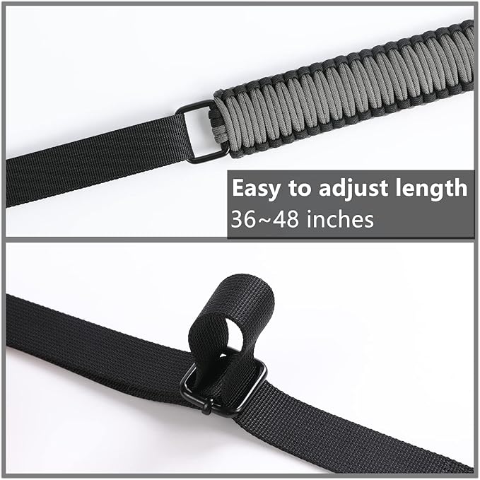 VVAAGG Two-Point Paracord Rifle Sling with Swivels, Non-Slip Gun Sling with Adjustable Length Strap