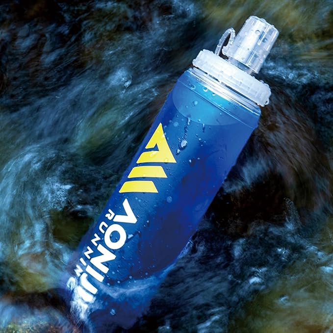 TRIWONDER Collapsible Flask Soft Folding Water Bottles - Large Mouth for Easy Filling - BPA-Free Hydration Bottle Ideal for Running Hiking Cycling Climbing (02# 500ml)