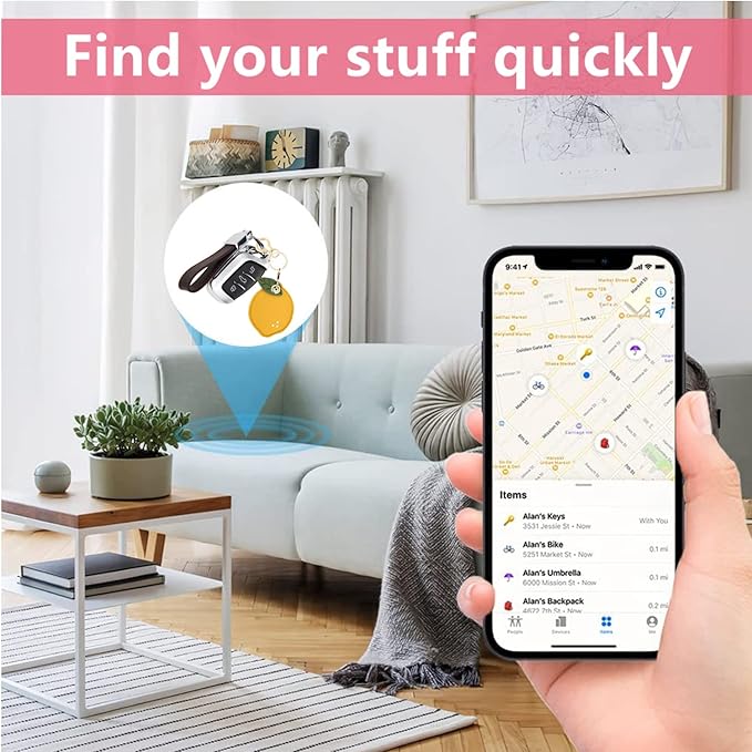 Leather Keychain Holder Case Compatible with AirTag,Cute air tag Cover with Keychain Ring,GPS Tracker Case for Keys