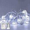 Metaku Outdoor String Lights Battery Operated 26ft 60LED Fairy Lights with Remote Waterproof Indoor Outdoor Hanging Globe Decorative for Patio Gazebo Bistro Garden Balcony