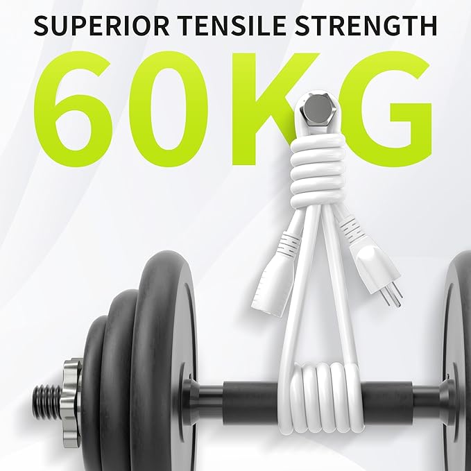 16/3 White 25 FT Extension Cord, Indoor Extension Cord for Laptops, Coffee Makers, Office Home Appliances, 3 Prong Resistant Cable Flexible, 13A 125V 1625W ETL Listed