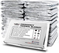 EVERLIT Survival Emergency Mylar Thermal Blankets -Space Blanket Survival kit Camping Blanket Perfect for First Aid Kit, Outdoors,Hiking,Survival,Bug Out Bag,Marathons (Silver, 12 Pack)