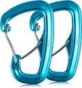 Heavy Duty Carabiner Clip Hook 8KN (1763 lbs), 2 PCS Ultra-Light Aluminum Caribeaners with Double Door D Ring Shape, for Hammock, Camping, Hiking, Backpacking, Dog Leash, Keychain Clip