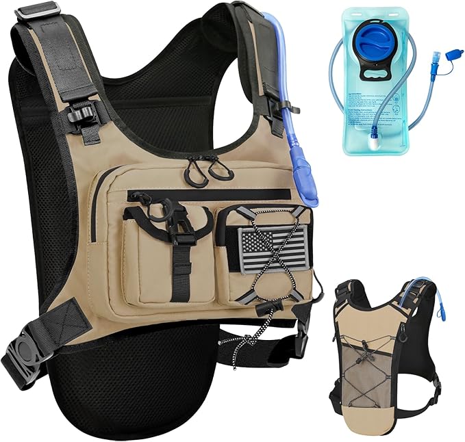 Criuage USA Original Patent Running Hydration Vest Backpack, Lightweight Chest Pack with 2.0L Water Bladder Bag Daypack for Hiking Running Cycling Race Marathon for Women Men