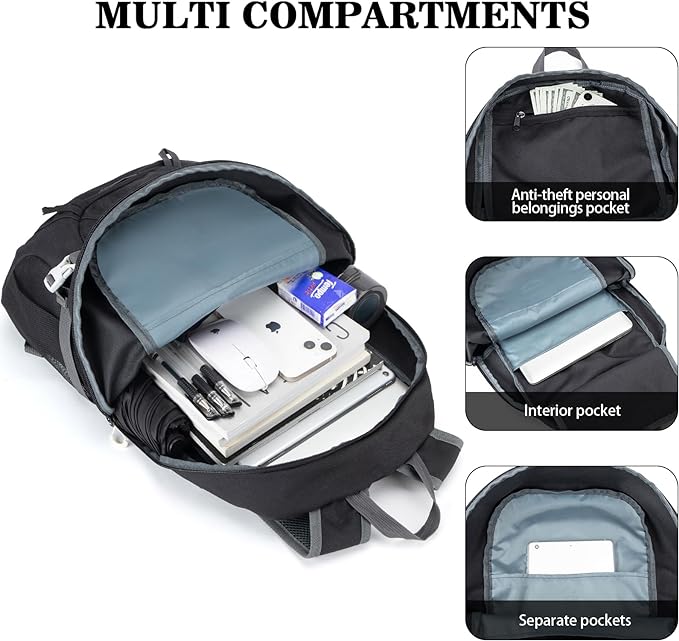 BAGPARKK Hiking Backpack,Large 35L Travel Backpacks for Men Women,Water Resistant Ultra Lightweight Foldable Packable Camping Daypack for Outdoor Sports