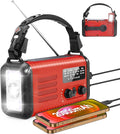 Emergency Hand Crank Solar Radio 20000mAh with Clear Signal, AM FM NOAA Weather Radio Battery Operated with 2-Mode LED Flashlight Cell Phone Charger Dual Outputs SOS for Emergencies