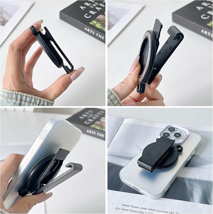 Magnetic Belt Clip for iPhone, Samsung, Google, Moto & More with Anti-Theft Chain for Hiking & Backpack Strap, Travel, Outdoor, Phone Holder Compatible with MagSafe XT