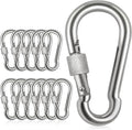 Locking Carabiner Clips, Stainless Steel Spring Snap Hook Locking Carabiner Heavy Duty - 304 Premium Stainless Steel Thumb Screw Carabiner Clip