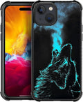 for iPhone 15 Plus Case, Blue Breathing Wolf Pattern Graphic Design Girl Boy Soft Silicone Hard Acrylic Shock Protection for iPhone 15 Plus