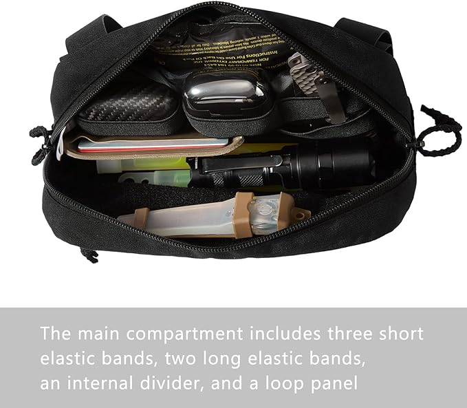 Tactical Admin Pouch Laser Cut MOLLE EDC Tool Organizer with Carabiner and Keychain Modular Dangler Utility Sack