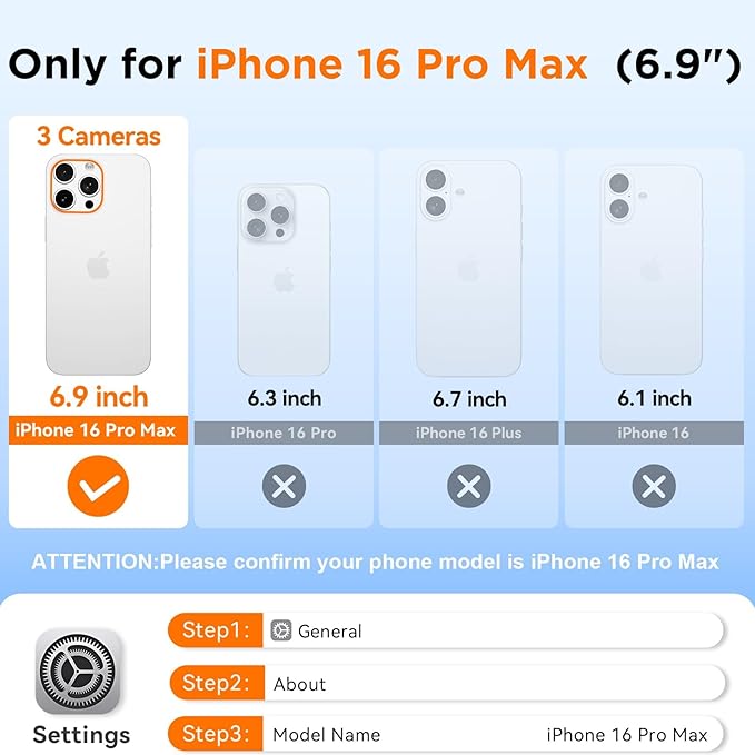 WIFORT for iPhone 16 Pro Max Waterproof Case, [IP68 Underwater] [Blue Light Filter Lens] [15FT Military Shockproof], Fit for Magsafe Full Body Magnetic Frosted Phone Case with Lanyard, 6.9" Black