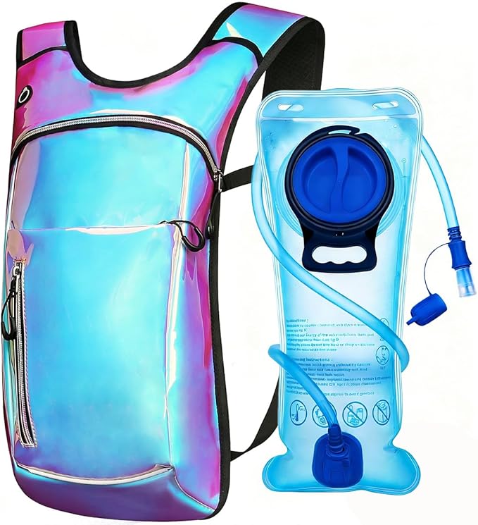 Hydration Backpack, Water Backpack with 2L Hydration Bladder, Rave Backpack Hydration Pack, Festival Essential for Raves, Hiking, Cycling, Climbing, Running, Outdoor, Camping and More