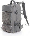 Tactical Military Backpack, Large Capacity Molle System, Multi-Compartment Design with Shoe Storage, Black (grey)