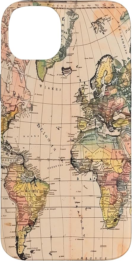 World Map ,Old Map of the World Case for iPhone 14 Plus