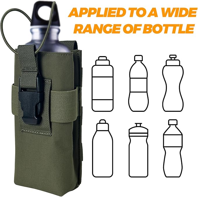 Radio Holster Walkie Talkie Pouch - 500D Nylon Molle System 3mm Bungee Storage Bag for Utility Tactical Belt Accessory Fits Standard Handset