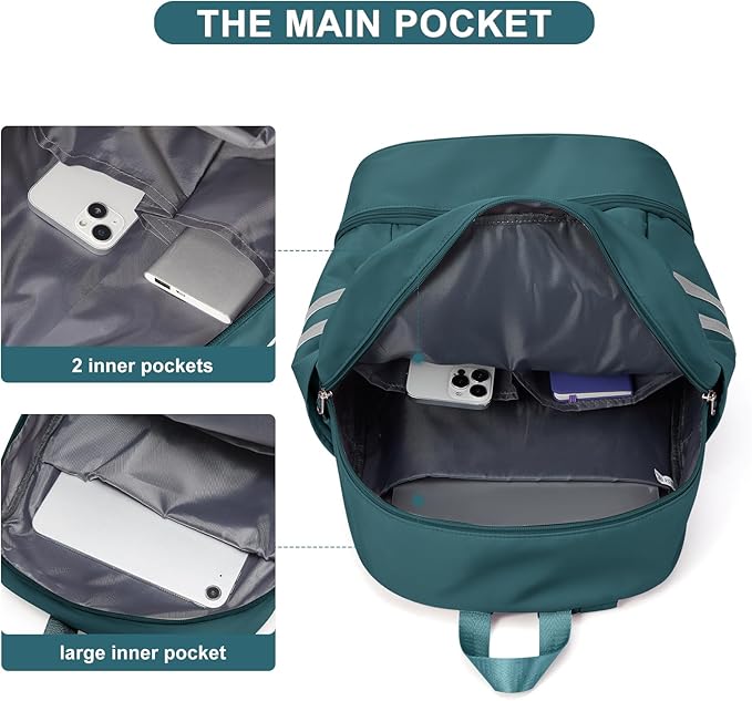 coofay Gym Backpack for Women Waterproof Backpack with Shoe Compartment Lightweight Travel Backpacks Workout Sports Backpacks Large Gym Bag