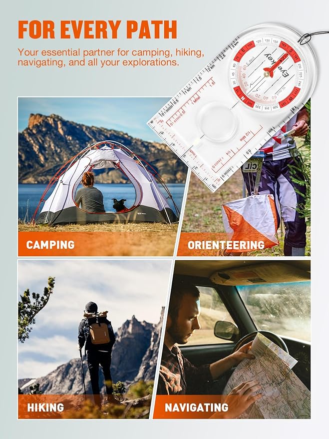 Eyeskey Advanced Orienteering Compass for Hiking & Navigation