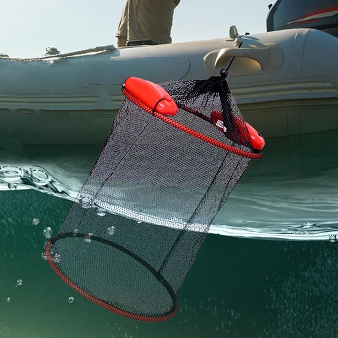 Fish Basket – 25x30cm/25x60cm/25x90cm Nylon, Portable Net Pen, Live Catch System | Perfect for Bank Fishing Activities, Boat Side Storage, Bait Preservation Needs, Outdoor Sports Gear