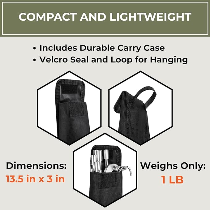 Tactiko Survival 33" Camping Tripod for Cooking - Stainless Steel Folding Stand, Adjustable Chain – Compact, Lightweight Outdoor Gear for Hanging Kettles, Pots & Percolators