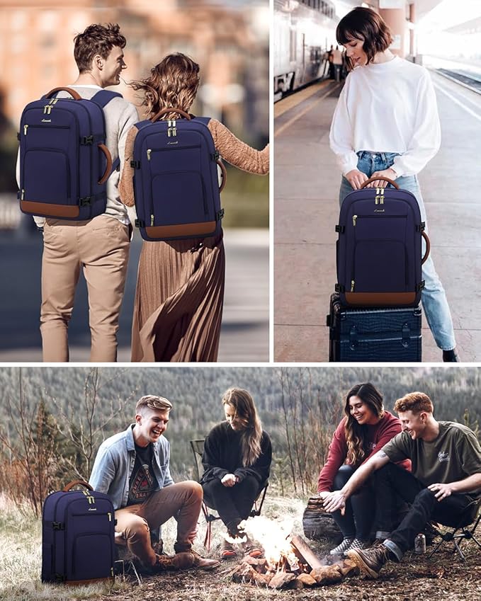 LOVEVOOK Travel Backpack For Women Flight Approved, 50L Large Carry On Backpack, Personal Item Travel Bag for Airplanes, Business 18 Inch Laptop Backpack, Weekender Overnight Daypack, With 3 Cubes