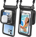 Niveaya [Floatable Floating Waterproof Phone Pouch 2 Pack-Up to 8.5", Large Space Adjustable Neck Lanyard Waterproof Phone Case, Phone Dry Bags for Vacation Beach Pool Kayak Cruise Travel Essentials
