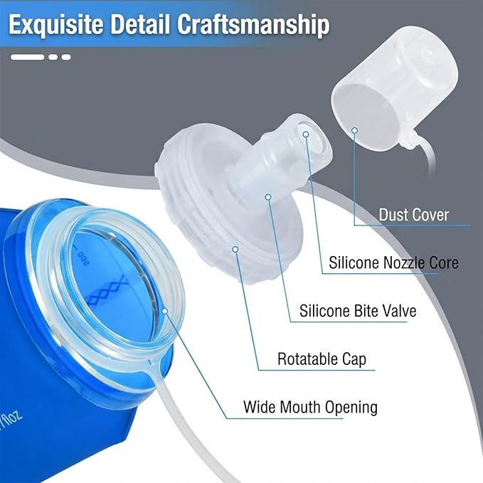 Hydration Bladder, 1.5L2L3L Water Bladder for Hiking Backpack Leak Proof Water Reservoir Storage Bag, BPA-Free Water Pouch Hydration Pack for Camping Cycling Running, Blue
