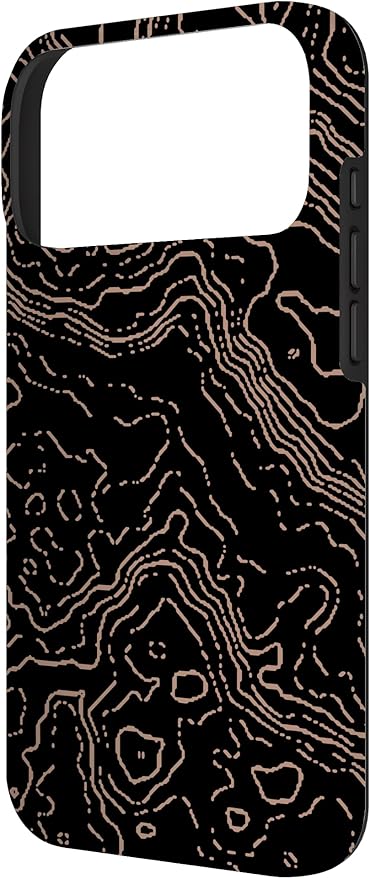 Topography Black & Brown Abstract Pattern Topographic Map Case for iPhone 17 Pro Max