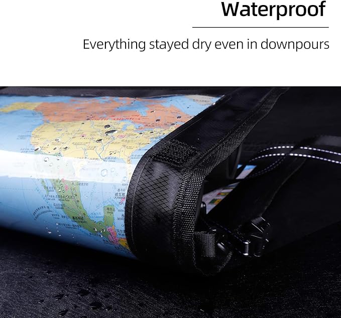 KOSIBATE Map Case, Waterproof Military Hiking Map Pouch Holder with Clear Window & Lanyard