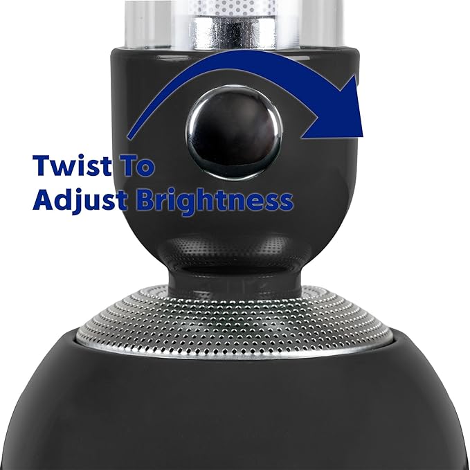 Rechargeable 3-in-1 Camping Lantern with Bluetooth Speaker, Essential Oil Diffuser, Dimmable with Tactile Knob, 1800K/2200K/2700K Tone Options, Classic Lantern Style with Sleek Black