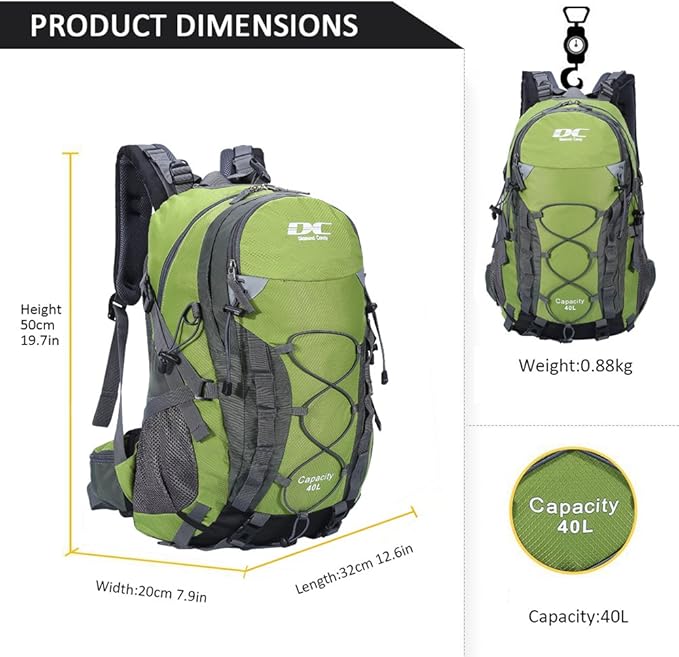 Diamond Candy Waterproof Hiking Backpack for Men and Women, Lightweight Day Pack for Travel Camping | Waterproof, Lightweight, for Travel Camping