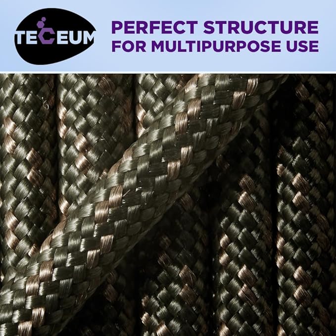TECEUM Reflective Paracord Rope 1000 – 1000ft/200ft/100ft/50ft – 40+ Colors – Glow in The Dark – para Cord – Utility Rope for Survival, Hunting & Camping Gear – Nylon String, Camping Rope, Tent Cord