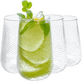 Lily's Home 26oz Plastic Drinking Tumblers - Set of 4 BPA-Free Plastic Drinking Glasses for Indoor/Outdoor - Durable Cups for Kitchen, Parties, Barbecues -Reusable Tumblers for Water, Juice, Cocktails