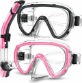 Bairuifu 2-Pack Snorkel Gear for Adults | Enhanced Anti-Fog & Anti-Leak Snorkeling Mask | Breath-Free Dry Snorkel | 180° Panoramic View with Quick-Dry Bags