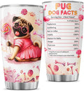 Pug Dog Facts, Dog Mom Gifts, Women Mother Mama Handle Tumblers Best Mothers Insulated For Cups Coffee Funny Day, Tumbler 20 Oz With Lid And Straw