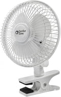 Comfort Zone Portable Clip on Fan with Fully Adjustable Tilt, Electric, 6 inch, Quiet, Indoor, 2 Speed, Mini Desk Fan, Table Fan, Airflow 6.53 ft/sec, Ideal for Home, Bedroom, Dorm & Office, CZ6C