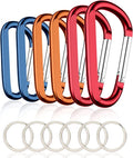 CampTek Carabiner Caribeaner Clip,3" Large Aluminum D Ring Shape Carabeaner with Keyring Keychain Hook
