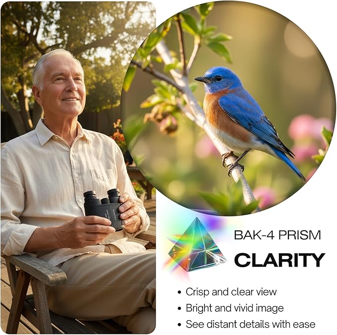 Hontry Binoculars for Adults and Kids, 12x25 Compact Binoculars for Bird Watching, Travel, Concerts, Hunting and Crusie Ship