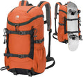 30L Skateboard Backpack for Men Women, Waterproof Hiking Backpack with Chest Strap for Camping Hunting, Lightweight Casual Travel Daypack for Skateboard Sport Outdoor, Orange