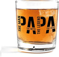 Nogrit Papa Gifts Whiskey Glasses 10 oz, Papa Dad Gifts for Father's Day Birthday from Sons Daughters, Father Old Fashioned Rocks Glasses for Men Drinking Cocktail Scotch Vodka Tequila Rum