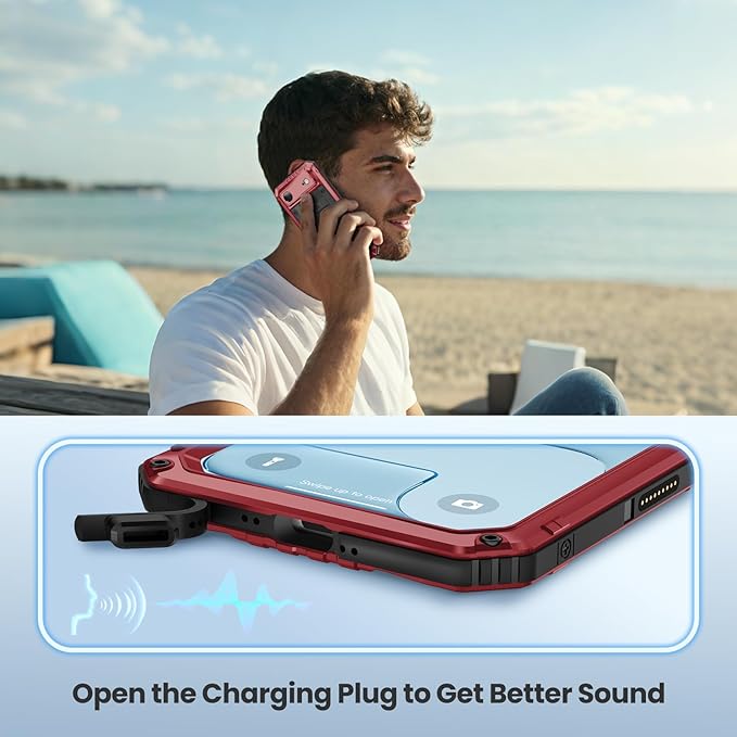 Mitywah Waterproof Case for iPhone Air, Military Grade Rugged Metal Case with Built-in Screen Protector, Heavy Duty Full Body Shockproof Protective Cover for 17 Air 6.5 inch, Red