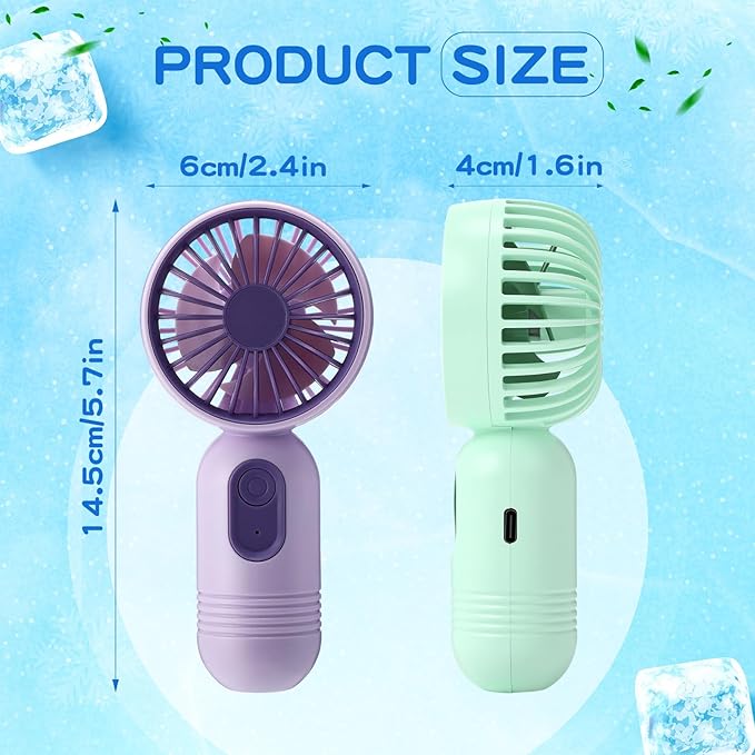 Rossesay 48 Pcs Mini Portable Fan Bulk Cute Handheld Lightweight Small Little Personal Hand Eyelash Fan 3 Speeds USB Rechargeable for Women Men Indoor Outdoor Makeup Travel (Multicolor)