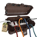 Flemoon Medium Outdoor Electrical Box (11.5x5.2x4 inch), IP54 Waterproof Extension Cord Cover w/6 Cable Entry Ports, Weatherproof Connection Box for Power Strip, Timer, Plug, Holiday Lights, Brown