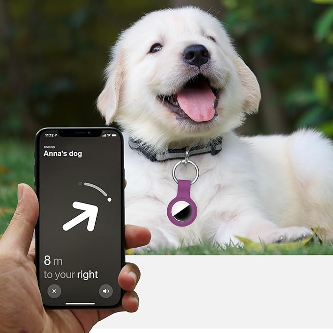 Linsaner Case for AirTag 2nd Gen (2026) & 1st Gen, Silicone Holder Keychain Key Ring, Protective Cover for Apple for Air Tags, GPS Finder Accessories for Bags, Pets, Kids, Luggage, Deep Purple