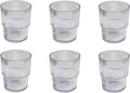 Fine Ribbed Acrylic Drinking Glass - Clear - 16 oz - Set of 6