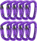 UIAA Certified Professional Heavy Duty Large Locking Carabiner Clips Climbing Carabiner 25kN Auto Locking Carabiner for Rock/Ice Climbing Rappelling Rescue Swing etc, D Shaped