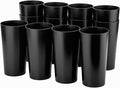 26-ounce Plastic Drinking Glasses Stackable Tumblers Water Cups Mixed Drinkware set of 12 Black, Reusable Shatter-resistant Dishwasher Safe