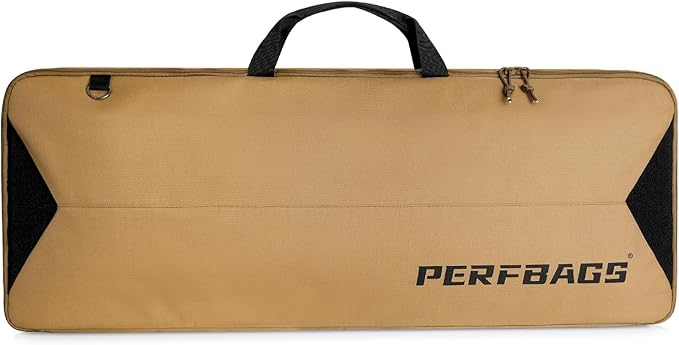 Single Rifle Case Bag, Tactical Padded Soft Gun Case w/MOLLE System, Wide Interior Fits Scoped Rifles, Adjustable Sling, Dual Zipper for Hunting & Range