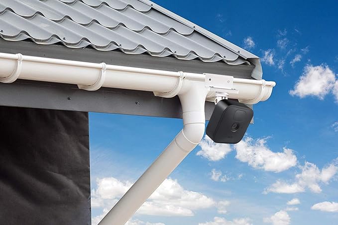 Wasserstein Weatherproof Gutter Mount with Universal Screw Adapter Compatible with Blink Outdoor, Blink Outdoor 4 & Blink XT2/XT Camera (1 Pack, White)