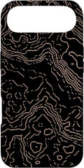 Topography Black & Brown Abstract Pattern Topographic Map Case for iPhone Air