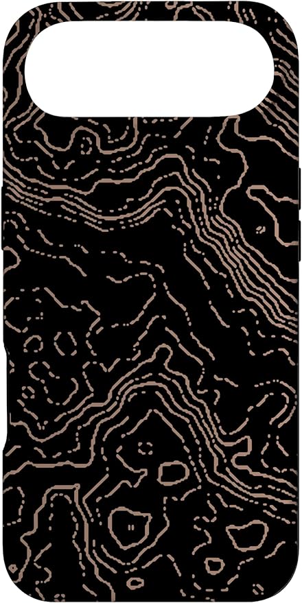 Topography Black & Brown Abstract Pattern Topographic Map Case for iPhone Air